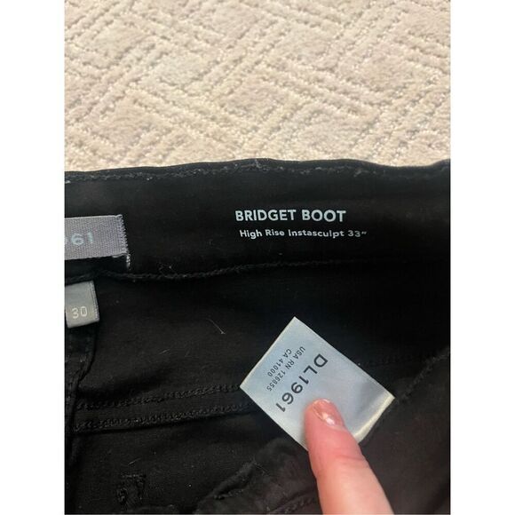 DL 1961 Bridget Boot High Rise Instasculpt Black Jeans - Picture 8 of 10